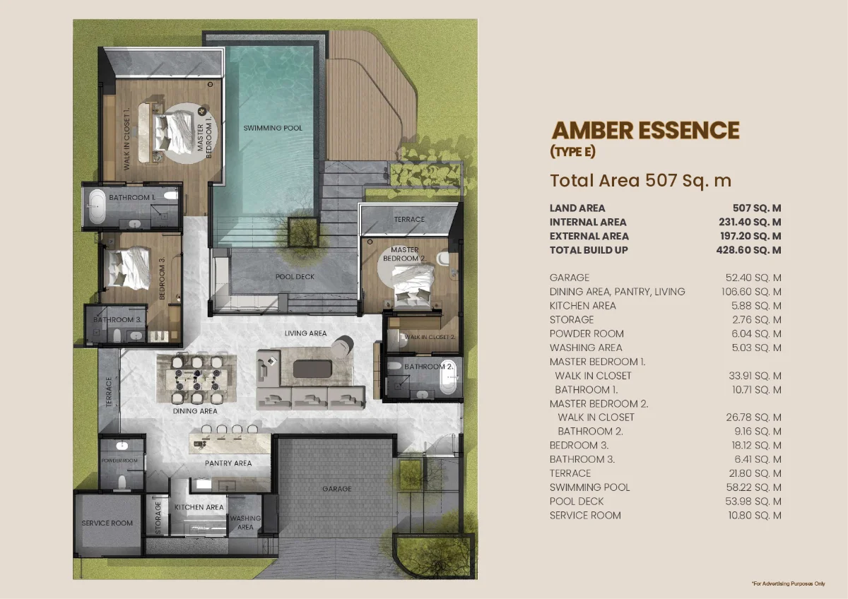 Amber Chamber, Pool Villa Phuket Start 35.1 million bath essence floor plan