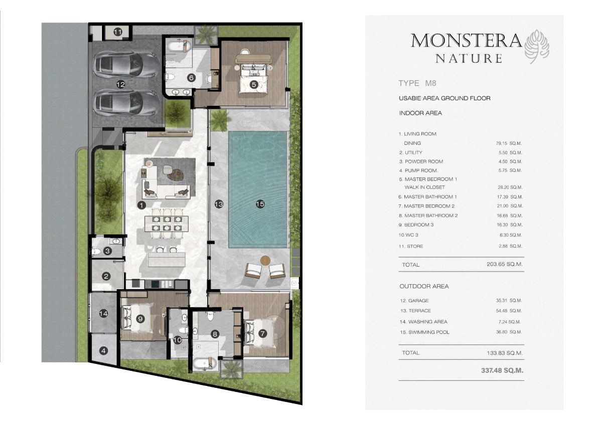 monstera villa type b